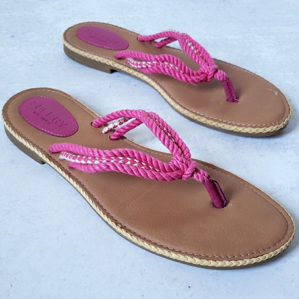 Sperry Topsider Anchor Coy Pink Rope Flip Flop Sandals